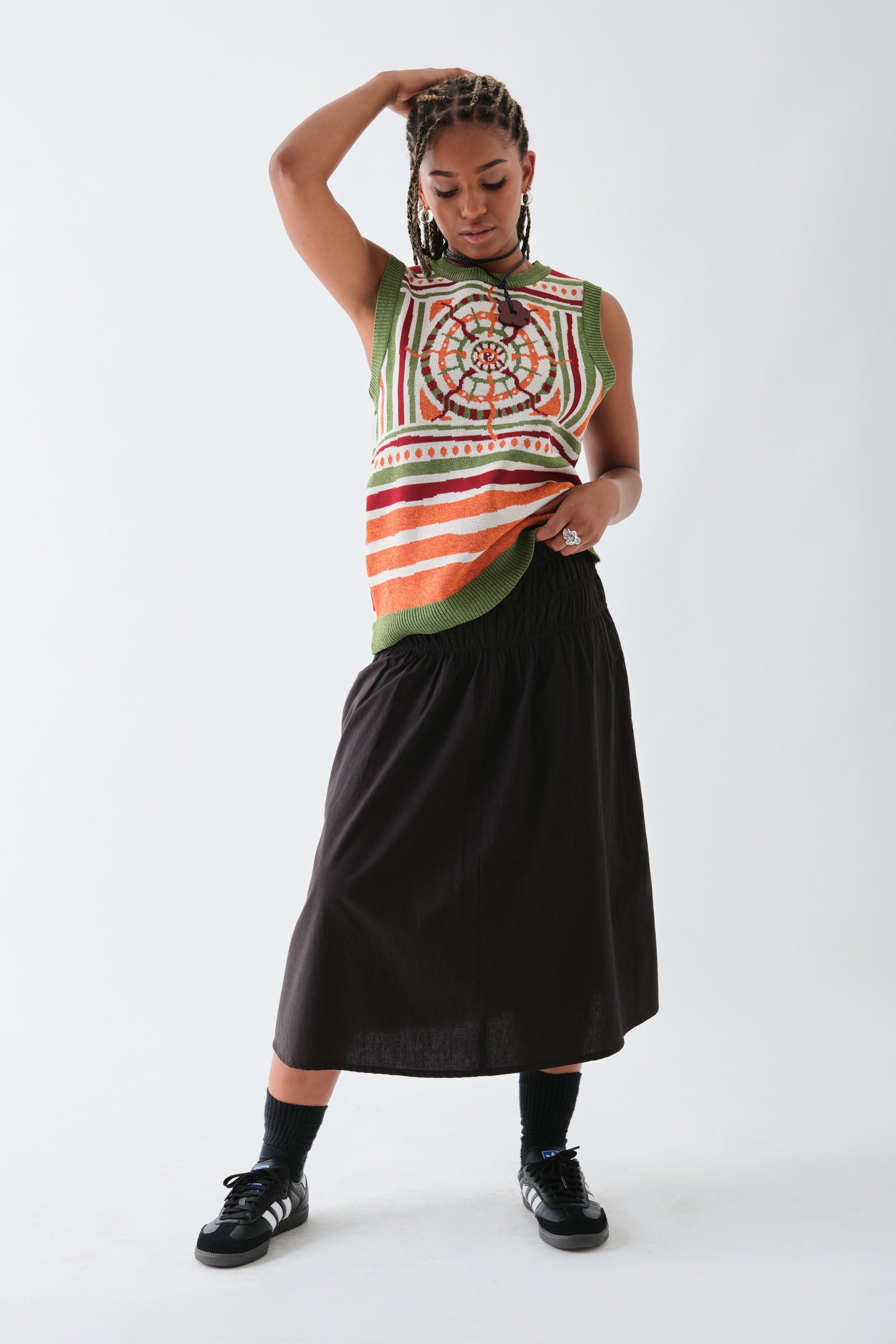 Ruched waist shop skirt and top