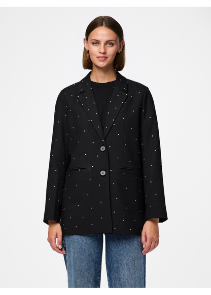 Pieces - Black Blazer with Rhinestones