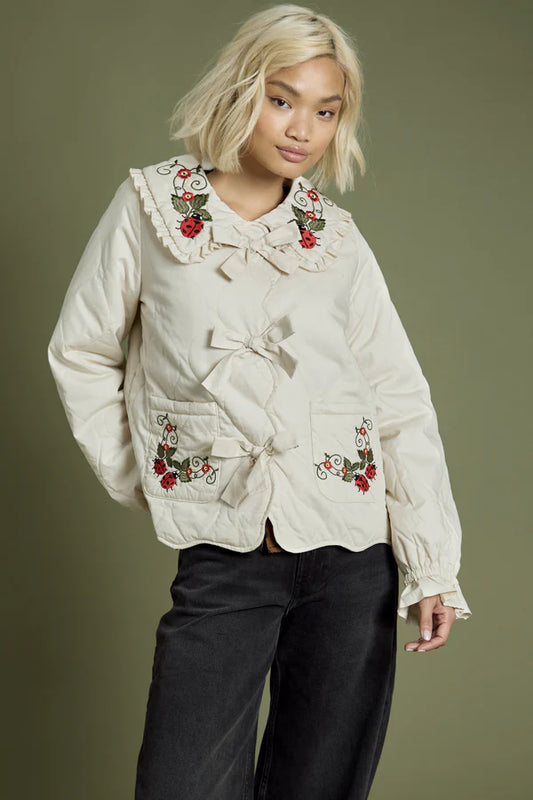 Neon Rose - Bettie Embroidered Quilted Overcoat