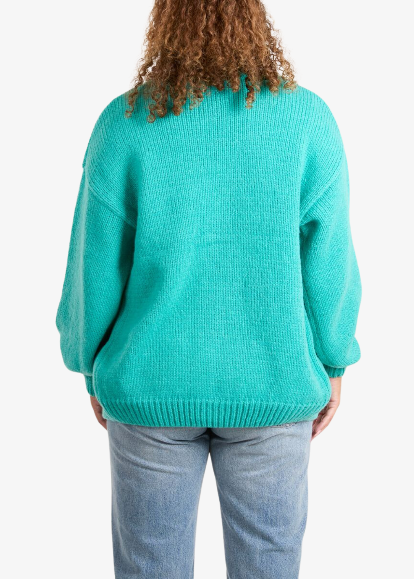 The Edit - Bright Teal Chunky Knit Embroidered 3D Daisy Cardigan