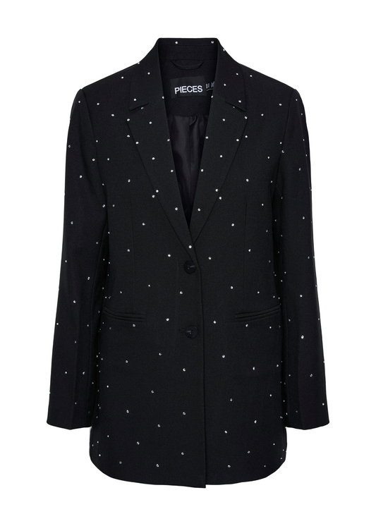 Pieces - Black Blazer with Rhinestones