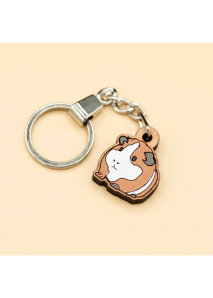 Robin Valley - Guinea Pig Cherry Wood Keyring