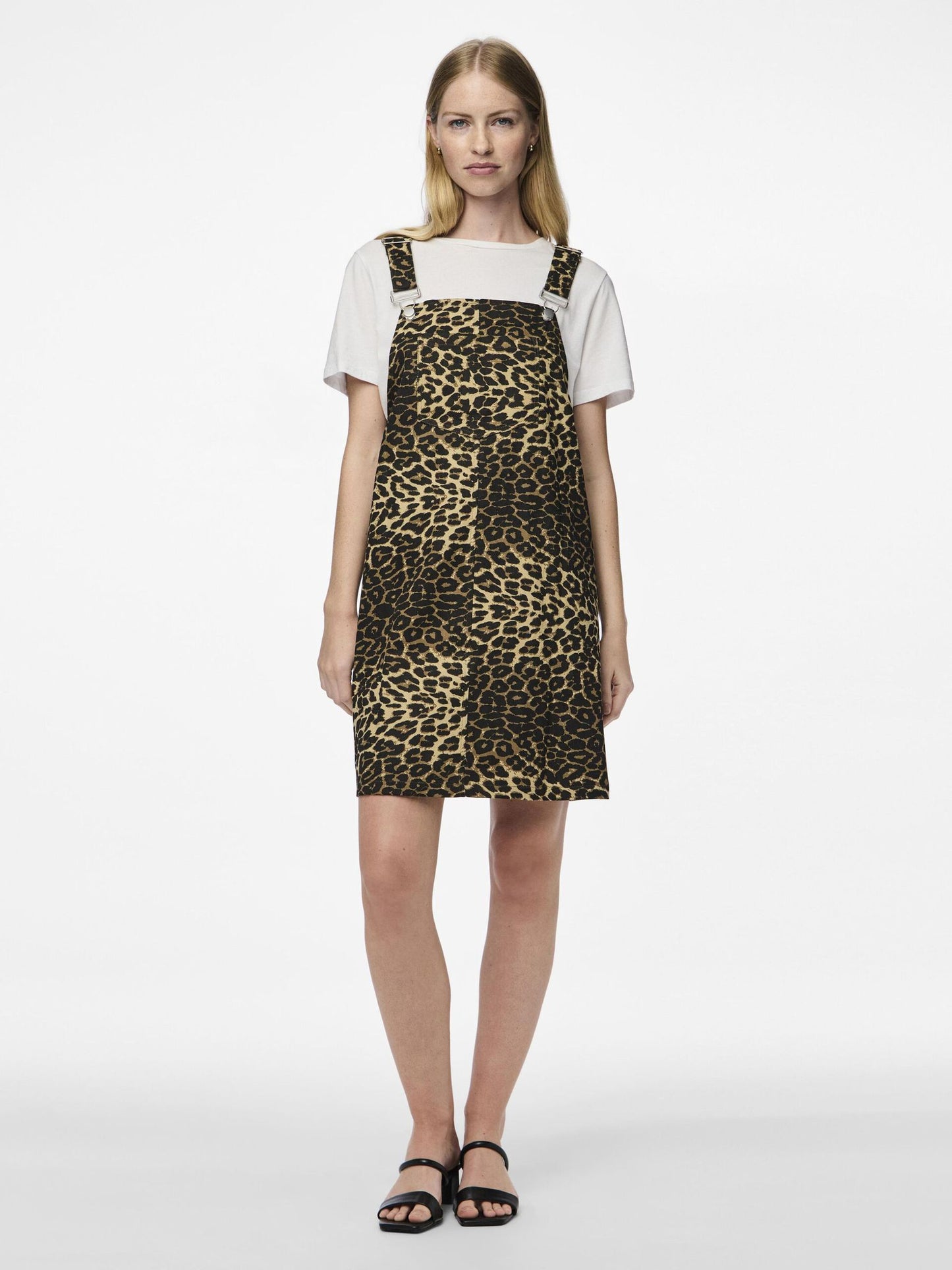 Pieces - Leopard Print Pinafore Dress