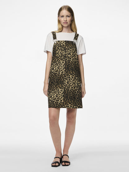 Pieces - Leopard Print Pinafore Dress