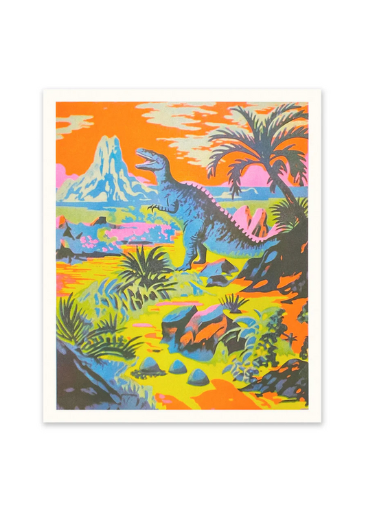 Ohh Deer -  Neon Dinosaur Riso Print