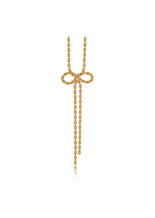 Big Metal London - Marina Bow Chain Necklace in Gold