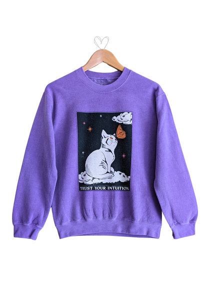 Daisy Street - Violet Trust Your Intuition Cat Sweater