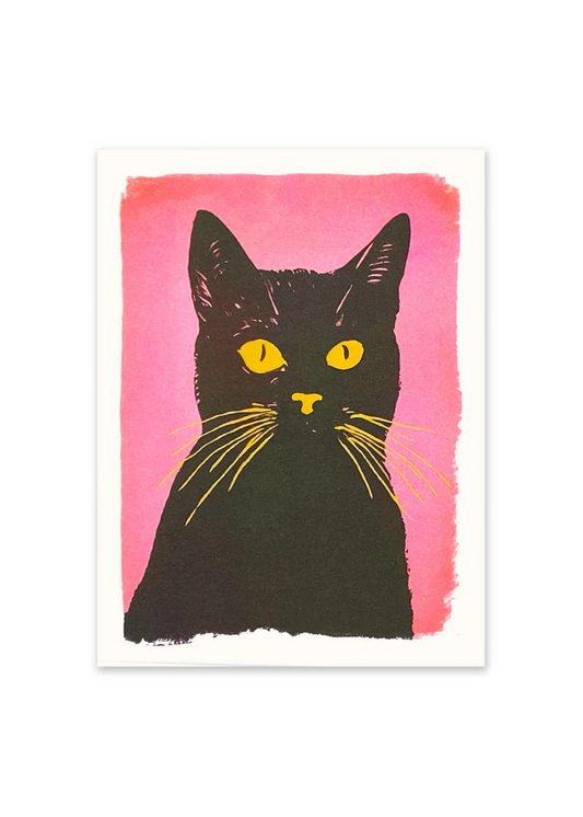 Ohh Deer - Retro Pink Cat Riso Print