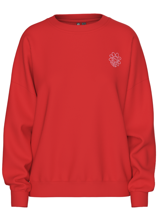 Pieces - Fiery Red 'Don't Worry Be Happy' Sweater