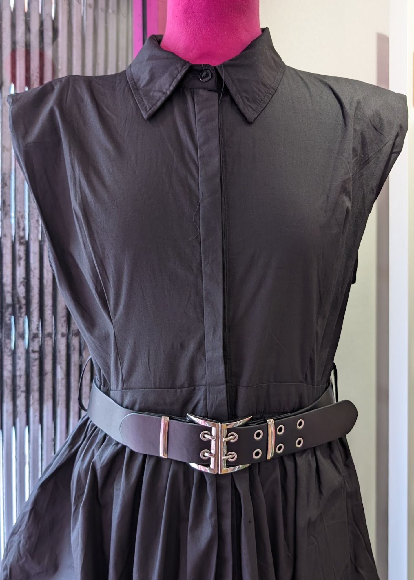 The Edit - Black Balloon Skirt Shirt Dress