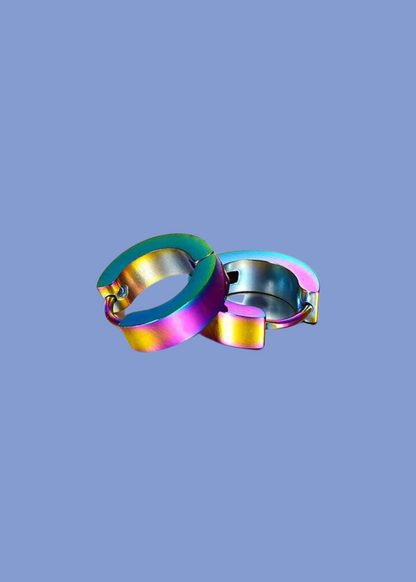 The Edit - Iridescent Stainless Steel Huggie Earrings