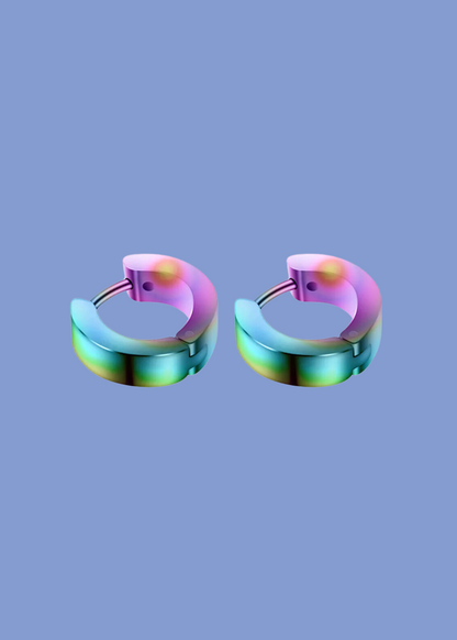 The Edit - Iridescent Stainless Steel Huggie Earrings