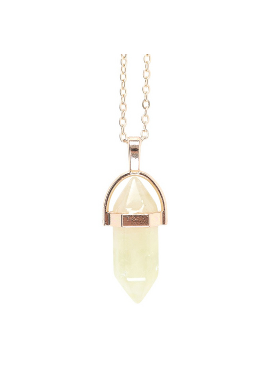 Something Different - Lemon Quartz Crystal Pendant Necklace