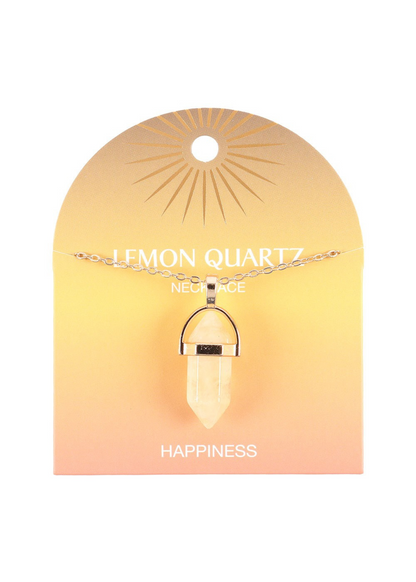 Something Different - Lemon Quartz Crystal Pendant Necklace