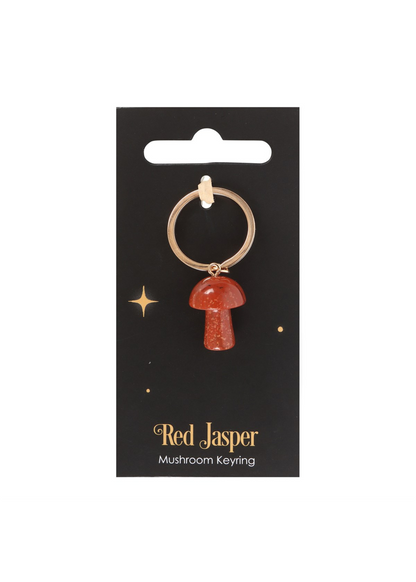 Something Different - Red Jasper Crystal Mushroom Keyring