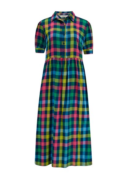 Sugarhill Brighton - Willet Rainbow Gingham Midi Smock Dress