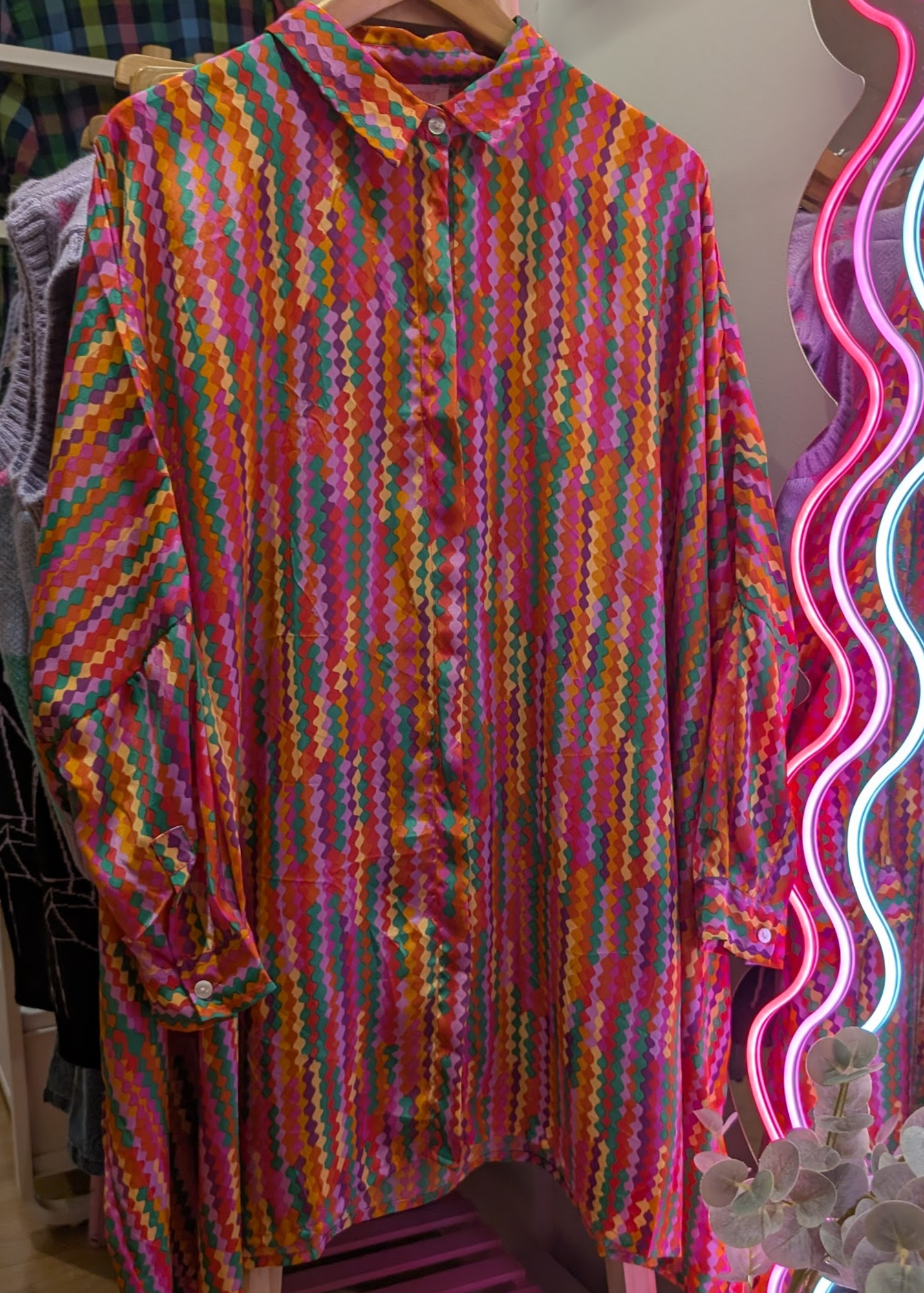 The Edit - Rainbow Wave Oversized Shirt