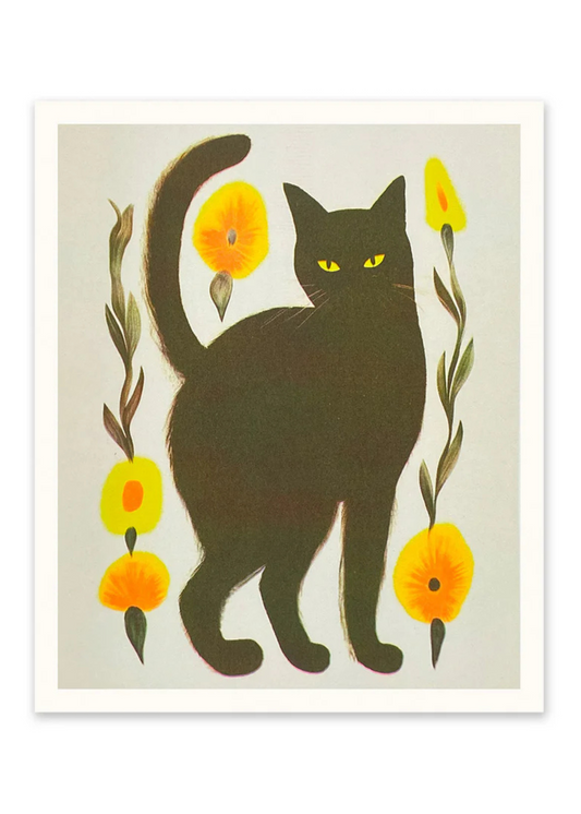 Ohh Deer - Black Cat Riso Print