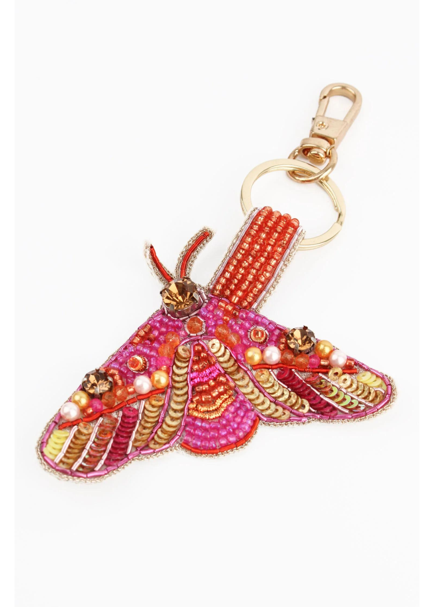 My Doris - Orange Bejeweled Moth Keyring