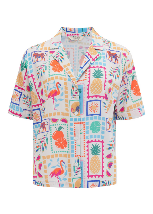 Sugarhill Brighton - Odele White Tropical Shirt