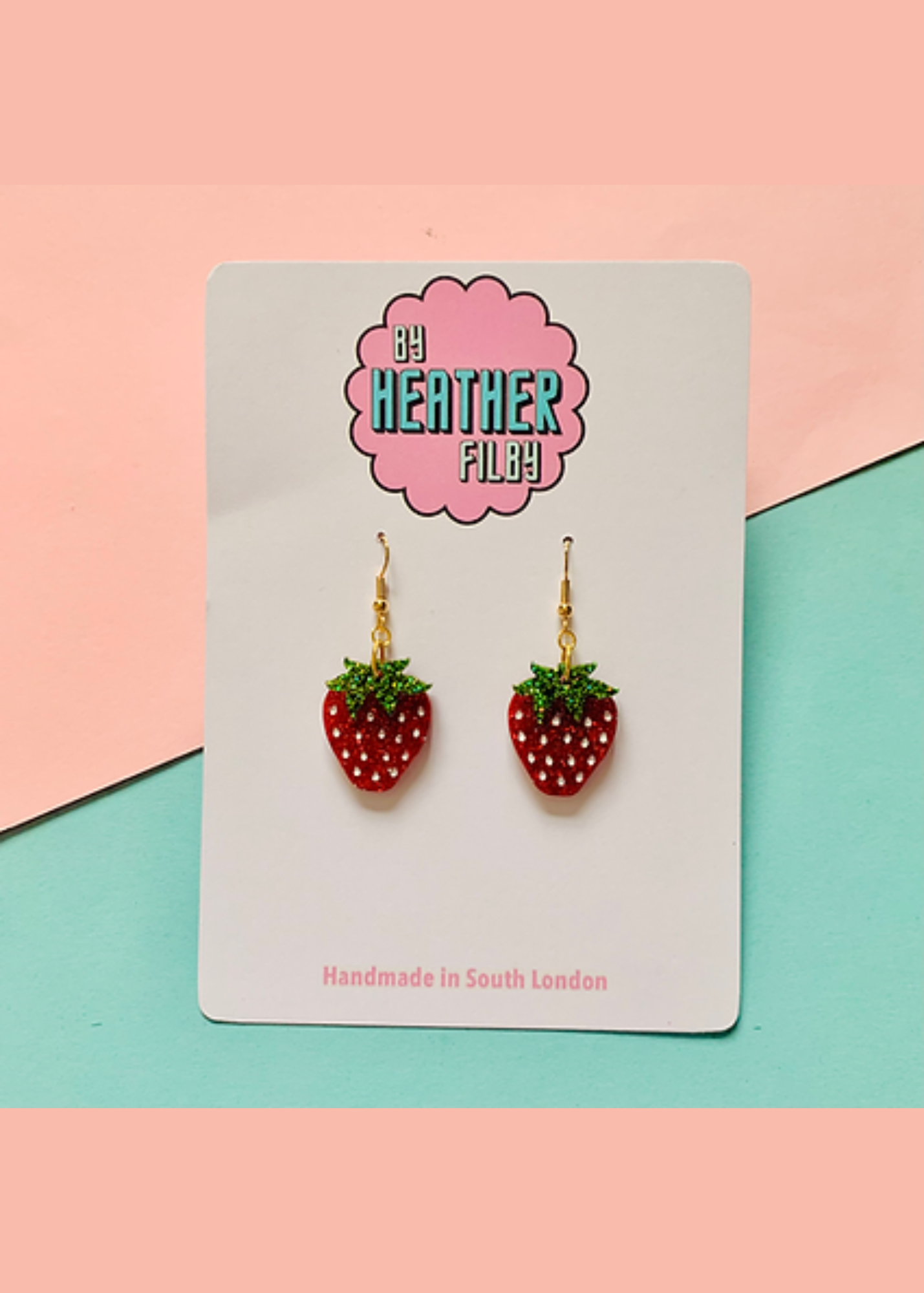 By Heather Filby - Mini Glittery Strawberry Earrings