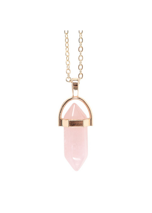 Something Different - Rose Quartz Crystal Pendant Necklace