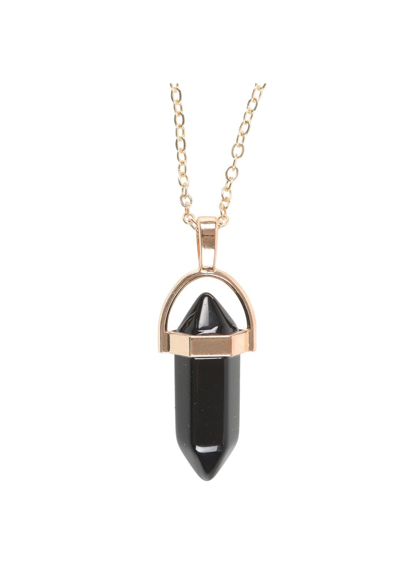 Something Different - Black Obsidian Crystal Pendant Necklace