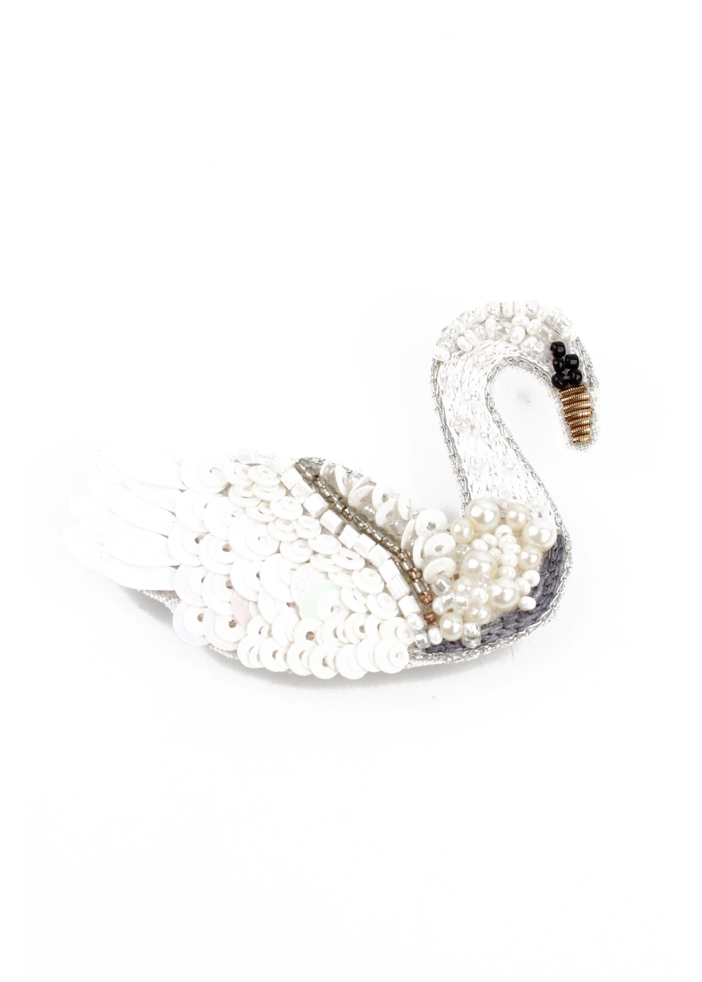 My Doris - Beaded Swan Brooch