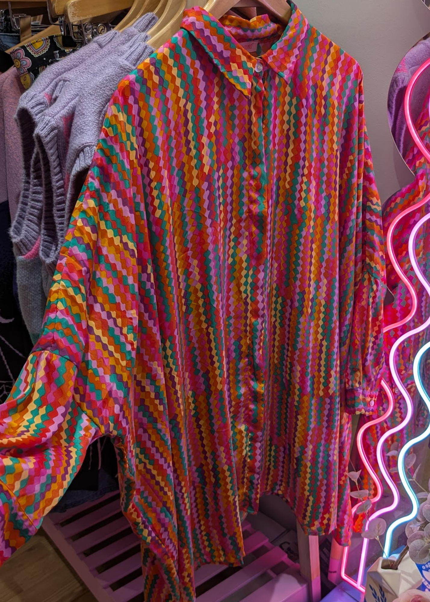 The Edit - Rainbow Wave Oversized Shirt