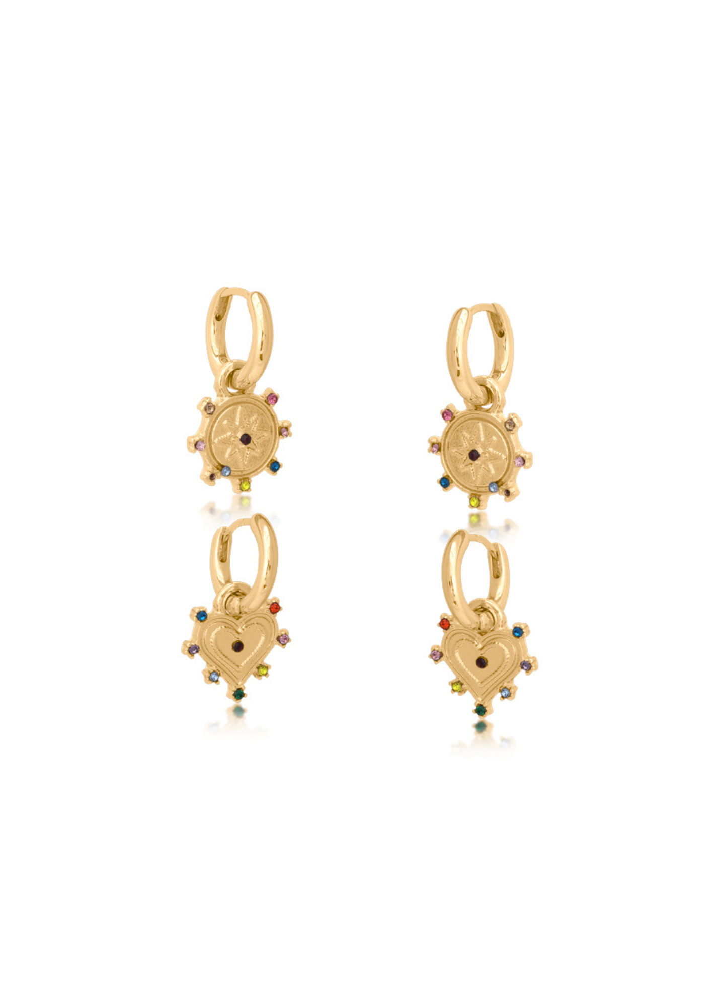 Big Metal London - Carmen Set of 2 Huggie Earrings in Gold