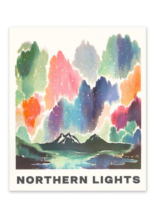 Ohh Deer - Northern Lights Riso Print