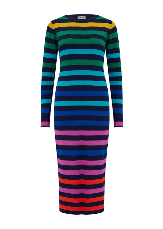 Sugarhill Brighton - Liselle Rainbow Stripe Knit Dress