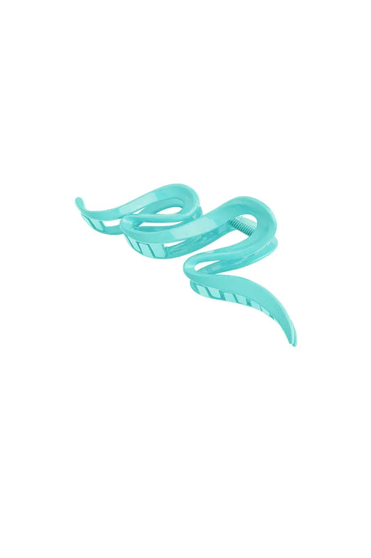 The Edit - Large Curl Hair Claw in Turquoise