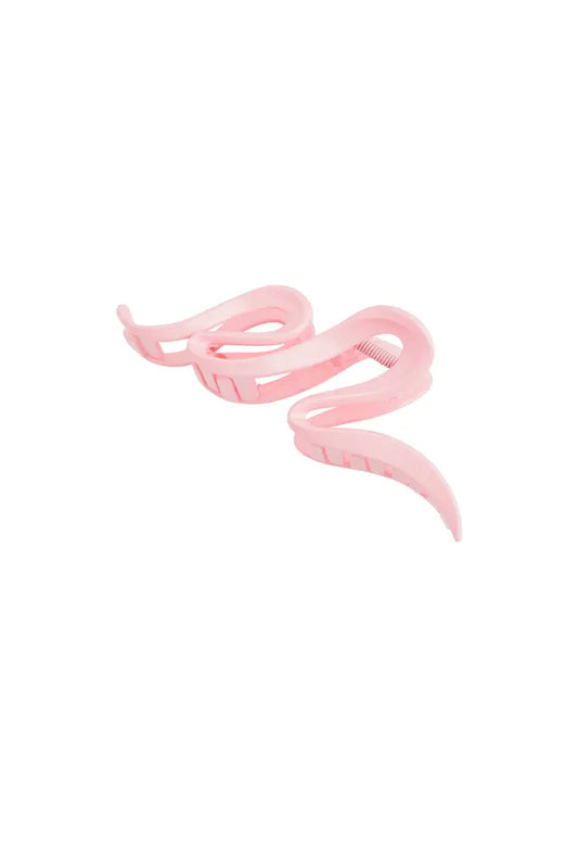 The Edit - Large Curl Hair Claw in Light Pink