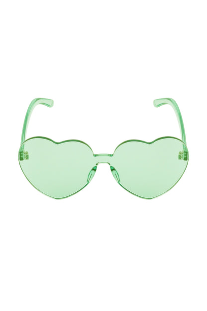 The Edit -  Green Heart Shaped Sunglasses