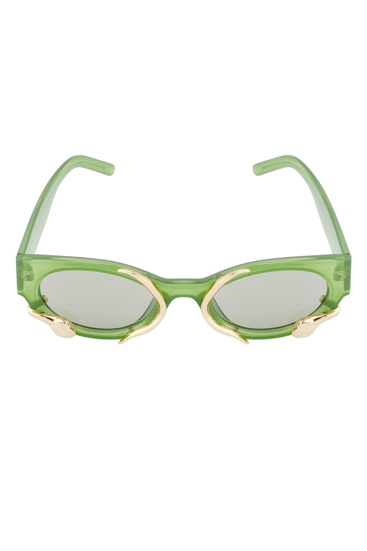 The Edit - Green Framed Snake Sunglasses