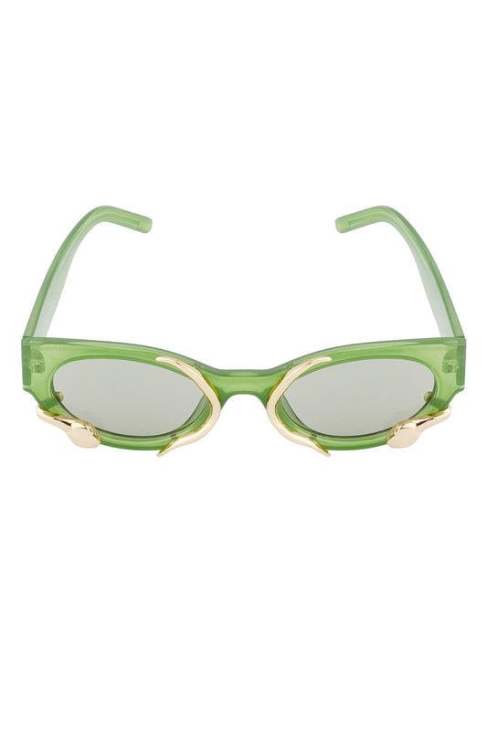 The Edit - Green Framed Snake Sunglasses