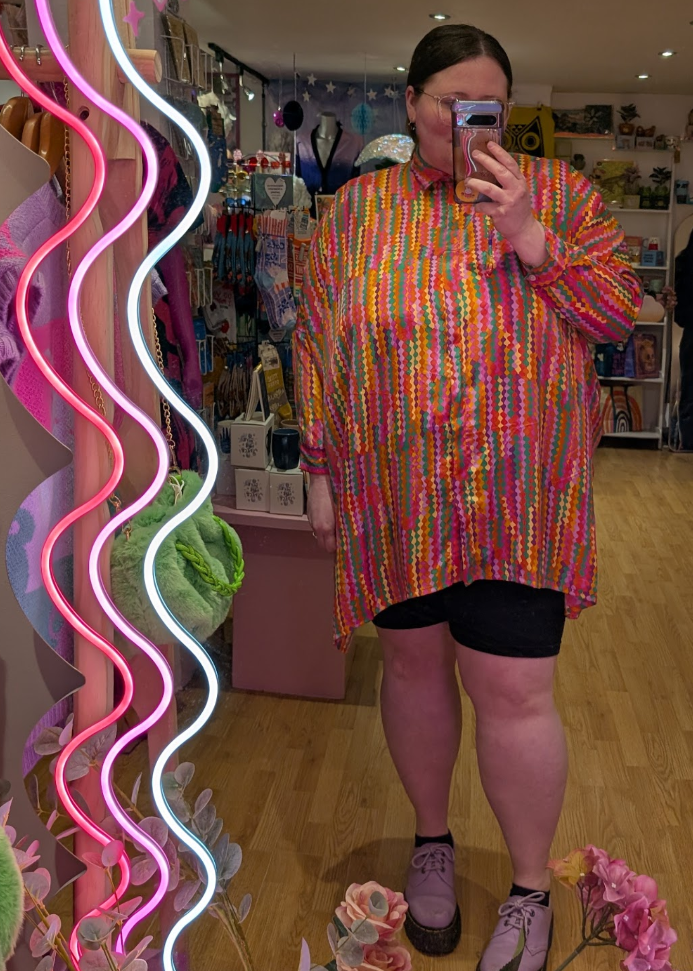 The Edit - Rainbow Wave Oversized Shirt