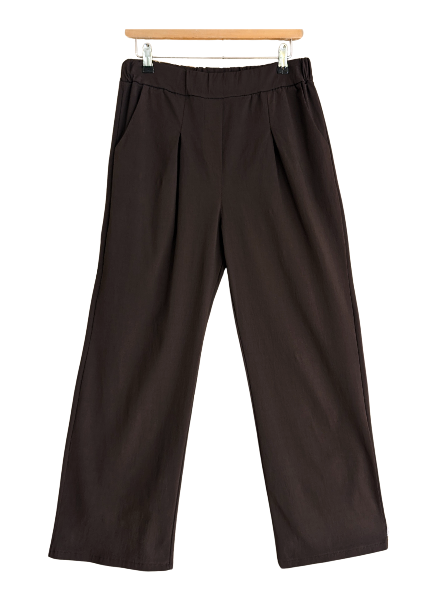 The Edit - Super Stretch Brown Wide Leg Trousers