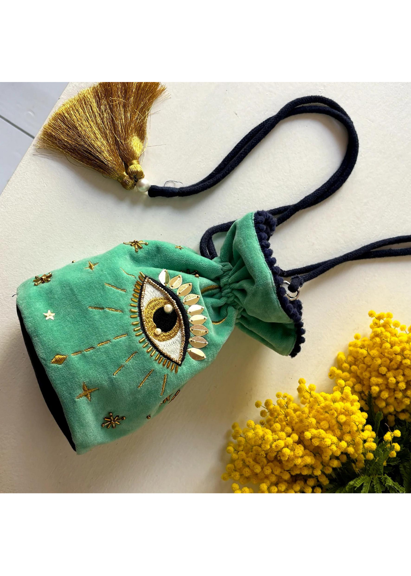 House of Disaster - Glimmer Evil Eye Drawstring Pouch