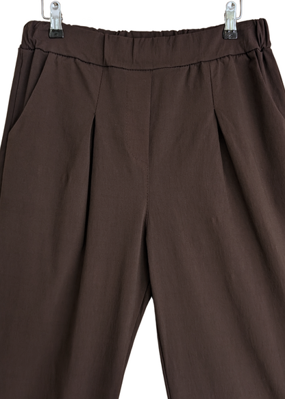 The Edit - Super Stretch Brown Wide Leg Trousers