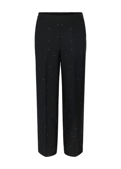 Pieces - Wide Leg Trousers with Rhinestones