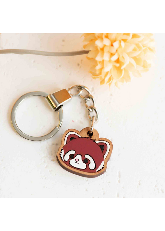 Robin Valley - Red Panda Face Keyring