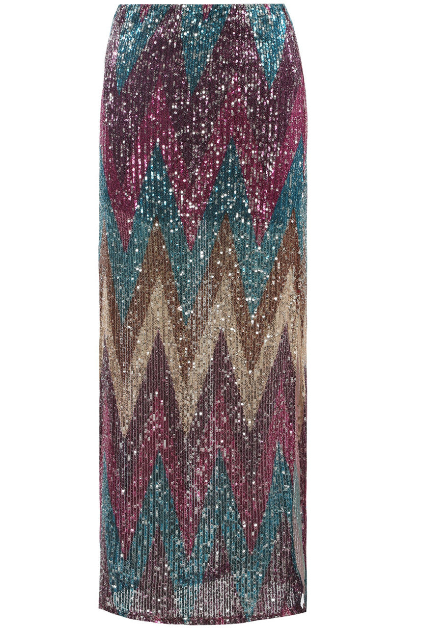 Chevron sequin hotsell midi skirt