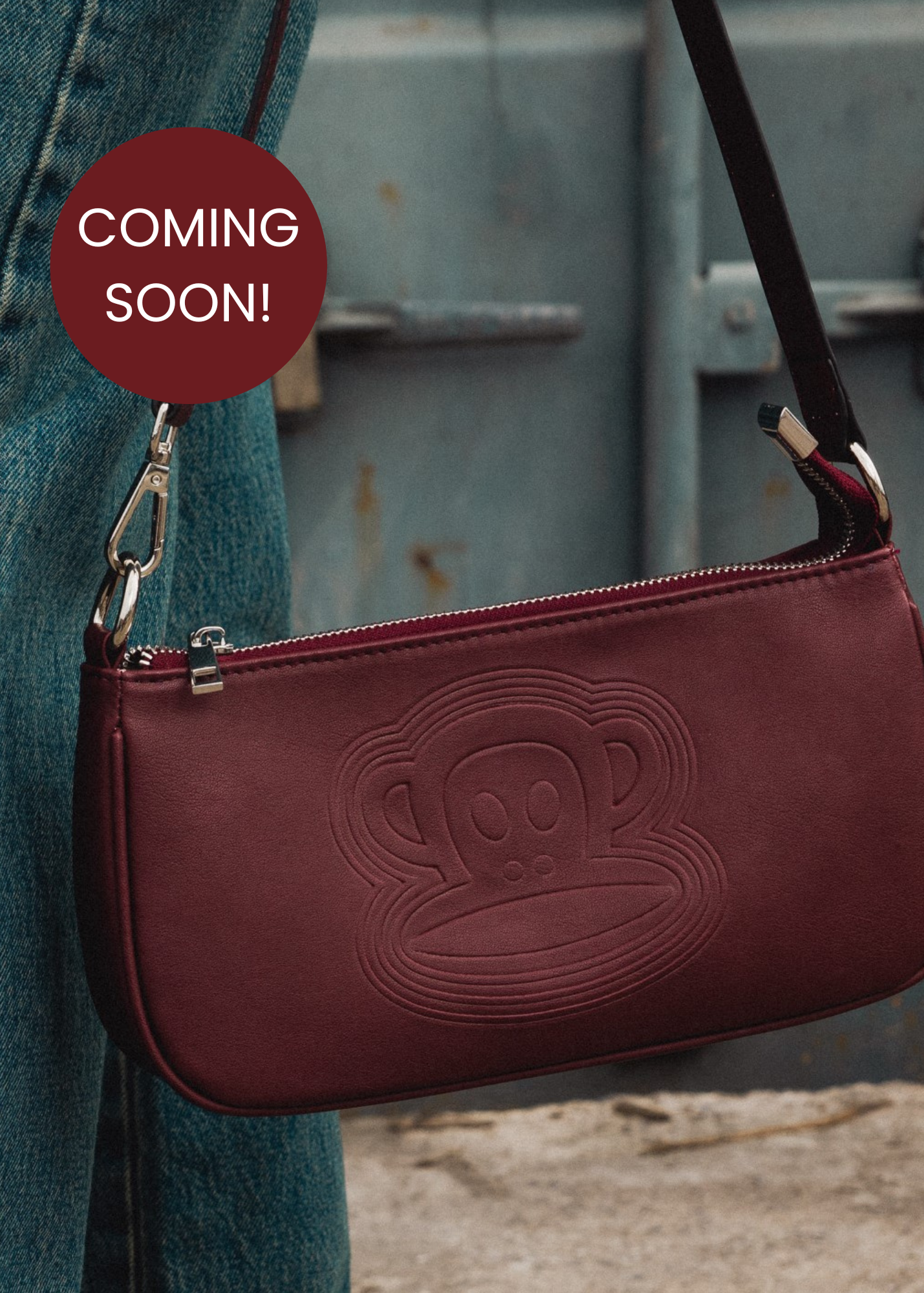 Daisy Street x Paul Frank – Embossed Burgundy Shoulder Bag