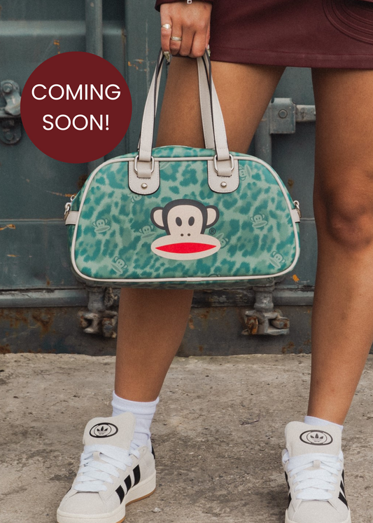 Daisy Street x Paul Frank – Teal Leopard Print Julius Bowling Bag