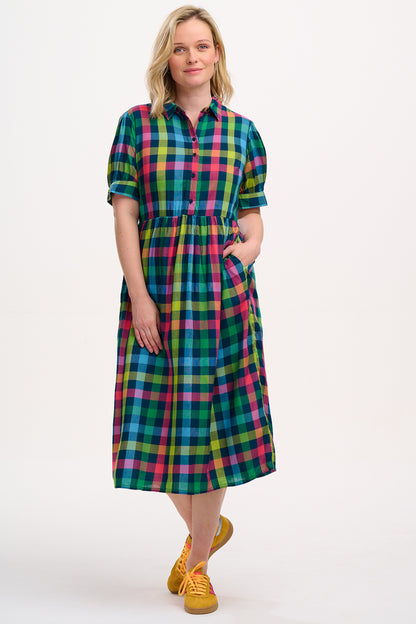 Sugarhill Brighton - Willet Rainbow Gingham Midi Smock Dress