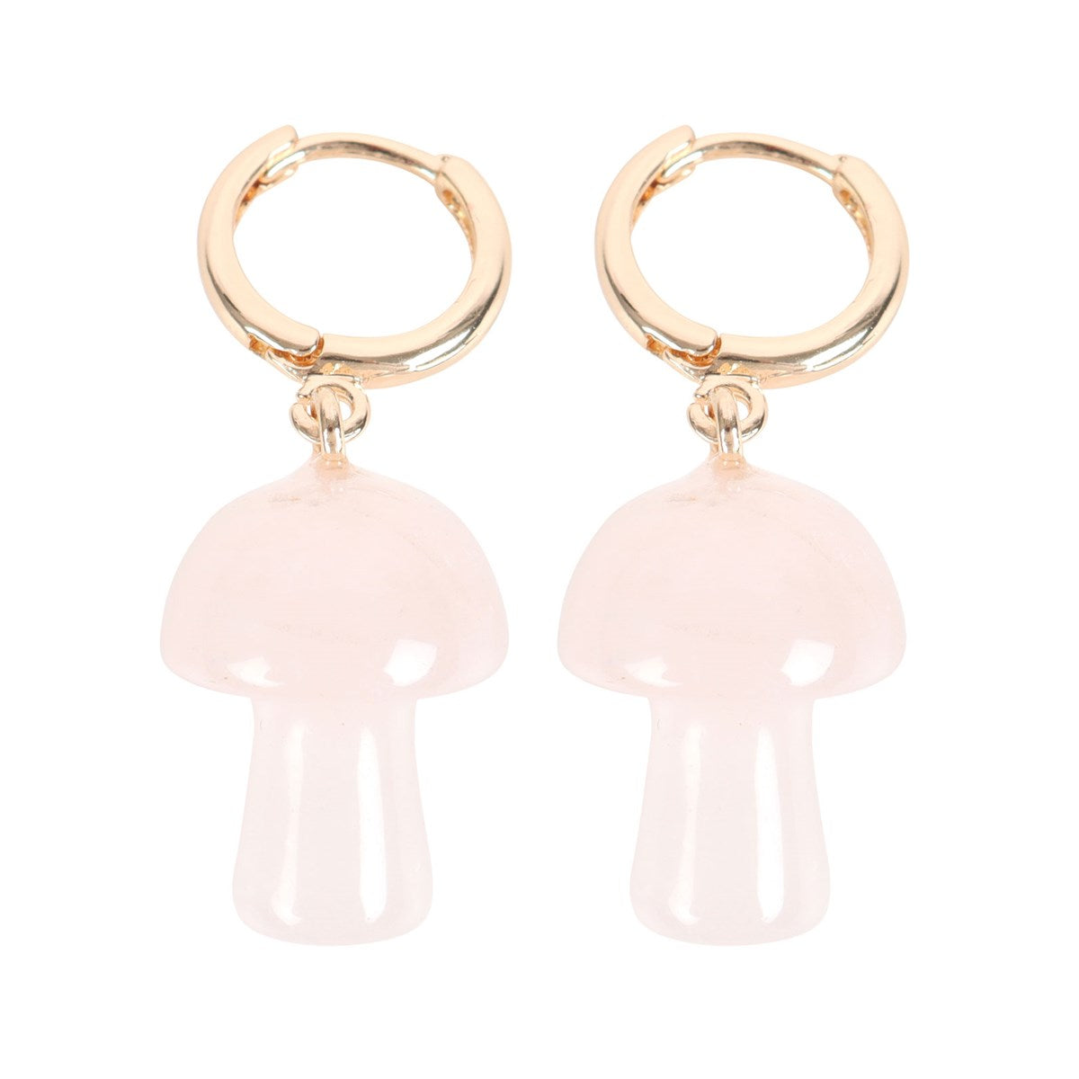 Something Different - Rose Quartz Crystal Mushroom Earrings