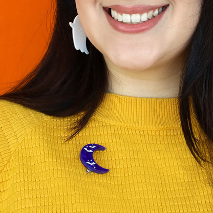 Erstwilder - Half Moon Bat Mini Brooch