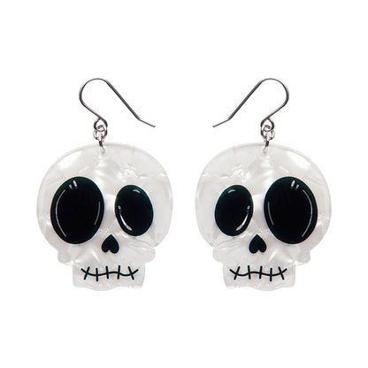 Erstwilder - Skull Drop Earrings in White